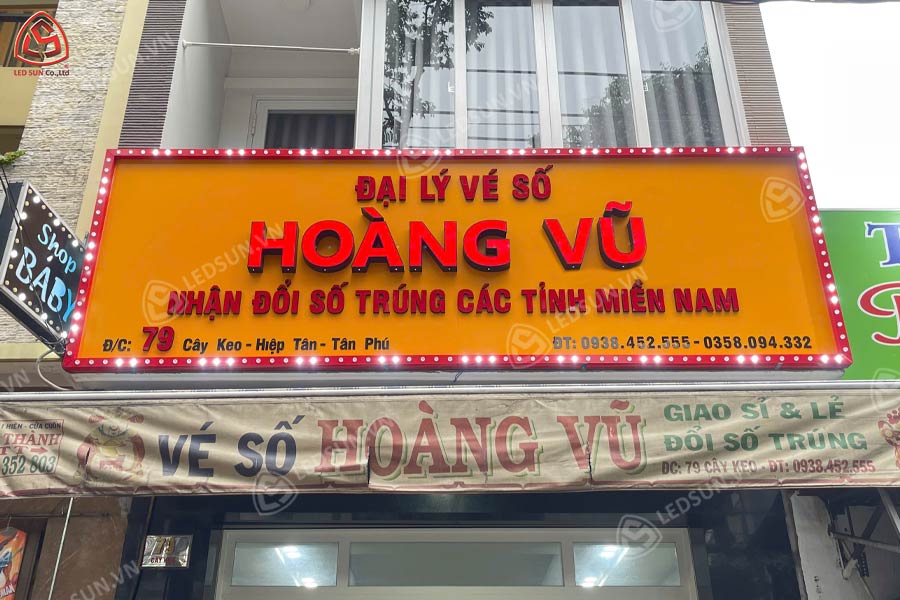 bảng hiệu đại lý vé số