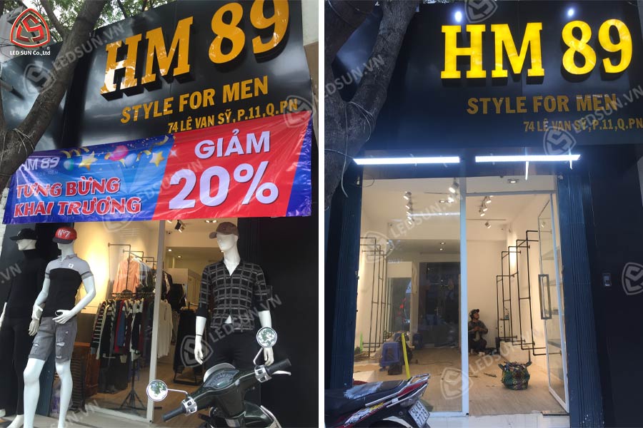 bảng hiệu shop quần áo