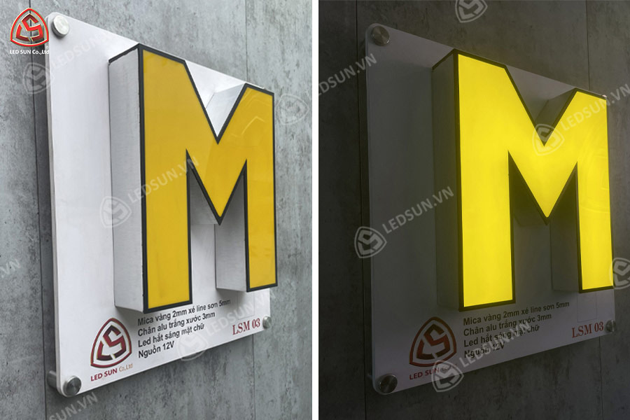 chữ alu trắng xước mặt mica sáng mặt