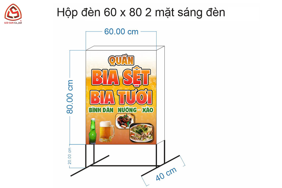 Hộp đèn in bạt có chân