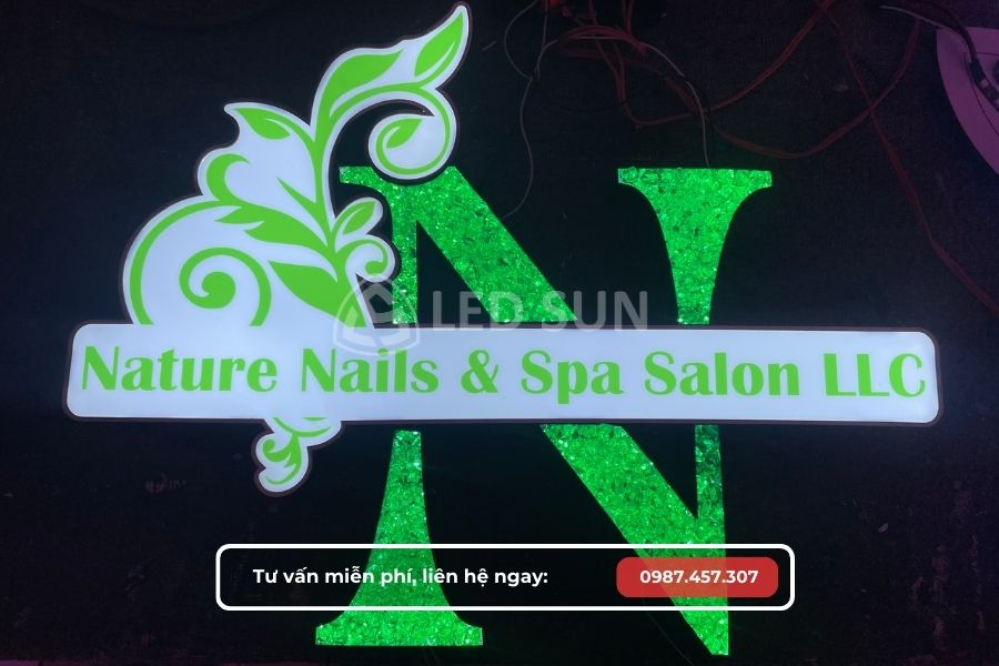 chữ inox mặt acrylic giả đá