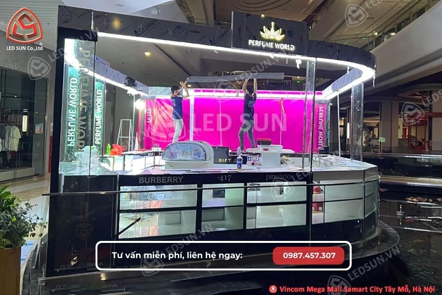 thi công gian hàng trong trung tâm thương mại