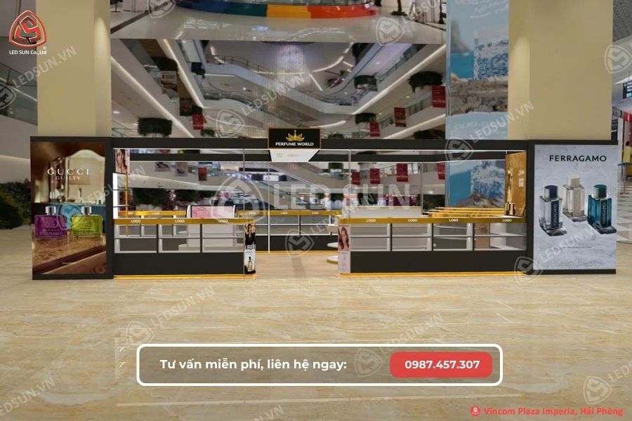 thiết kế gian hàng trong trung tâm thương mại