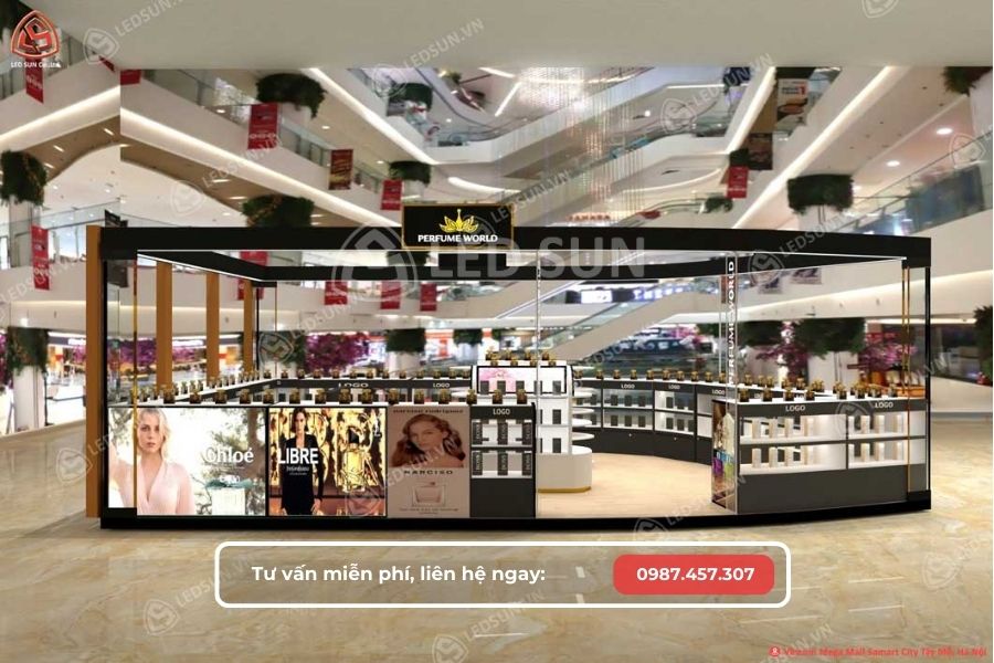 thiết kế gian hàng trong trung tâm thương mại
