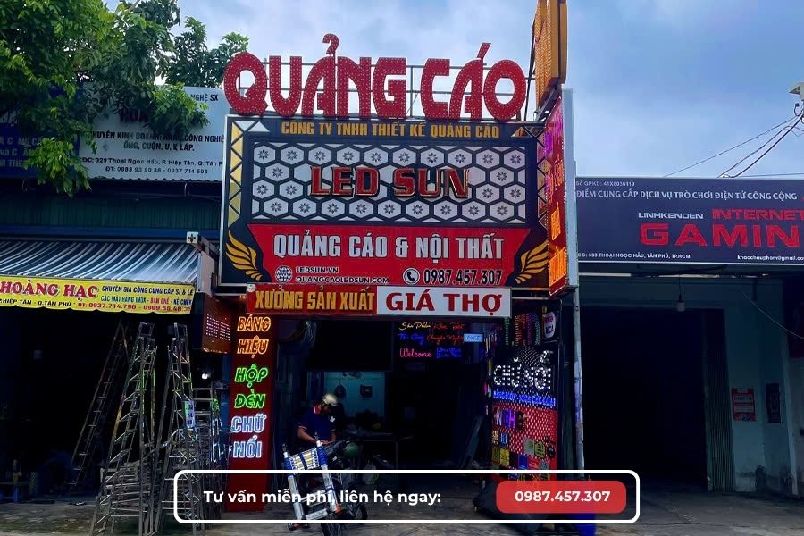 làm bảng hiệu quán bún