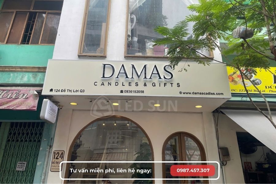 bảng hiệu alu chữ nổi phong cách hiện đại