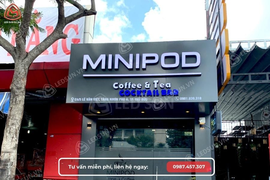 bảng hiệu quán cafe bằng alu