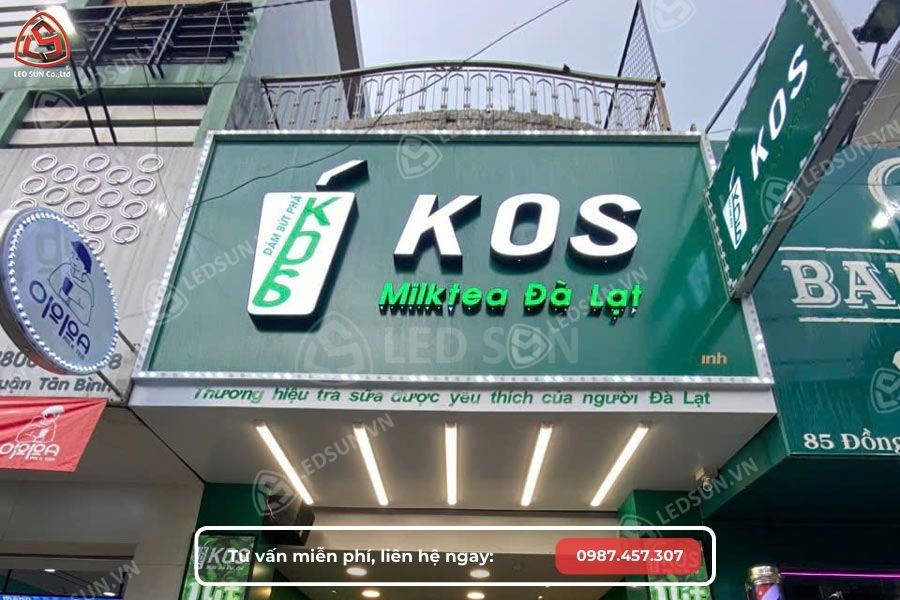 bảng hiệu quán trà sữa bằng alu