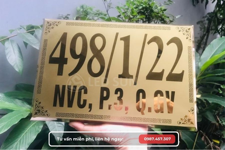 Làm biển số nhà bằng inox 