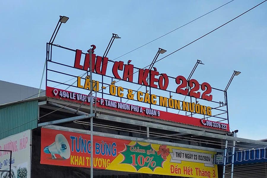 bảng hiệu quán nhậu bằng khung sắt