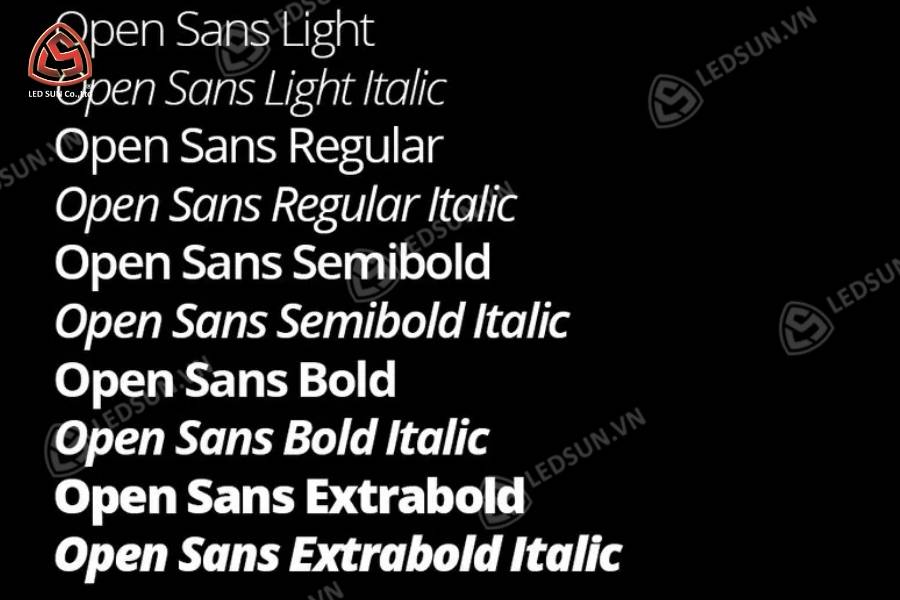 Font chữ thiết kế quảng cáo Open Sans